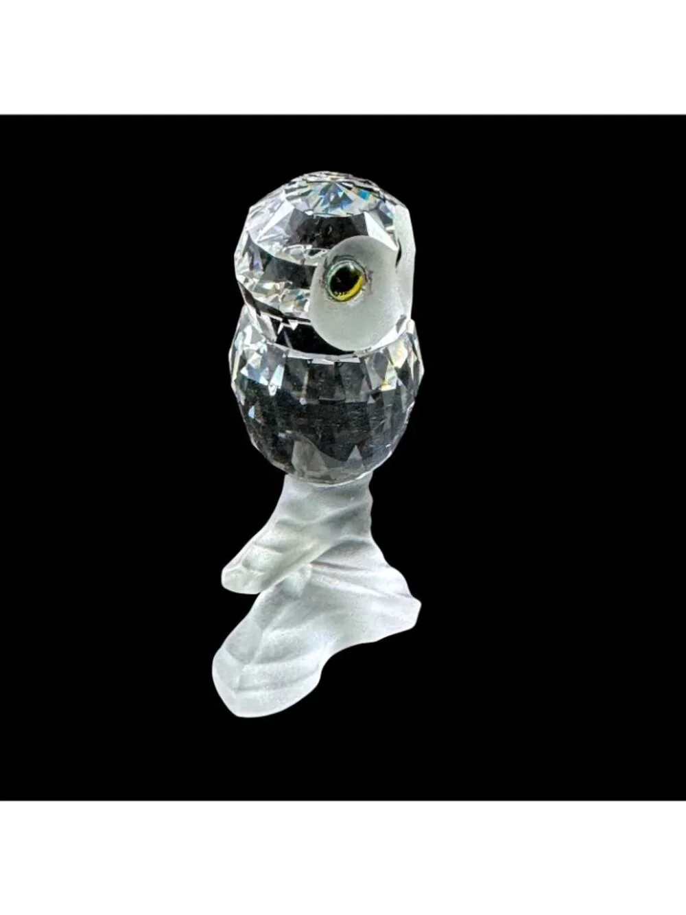 Swarovski Crystal Owl On a Branch Miniature Made in Austria Vintage 1990s Trees
